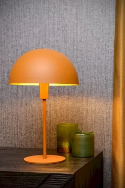 Moderne Tafellampen|Tafellampen-Lucide Siemon Tafellamp Okergeel, Goud