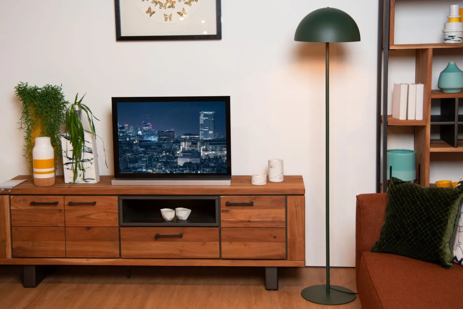 Vloerlampen|Vloerlampen-Lucide Siemon Vloerlamp Groen, Goud