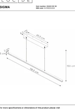 Moderne Hanglampen|Moderne Hanglampen-Lucide Sigma Hanglamp Zwart