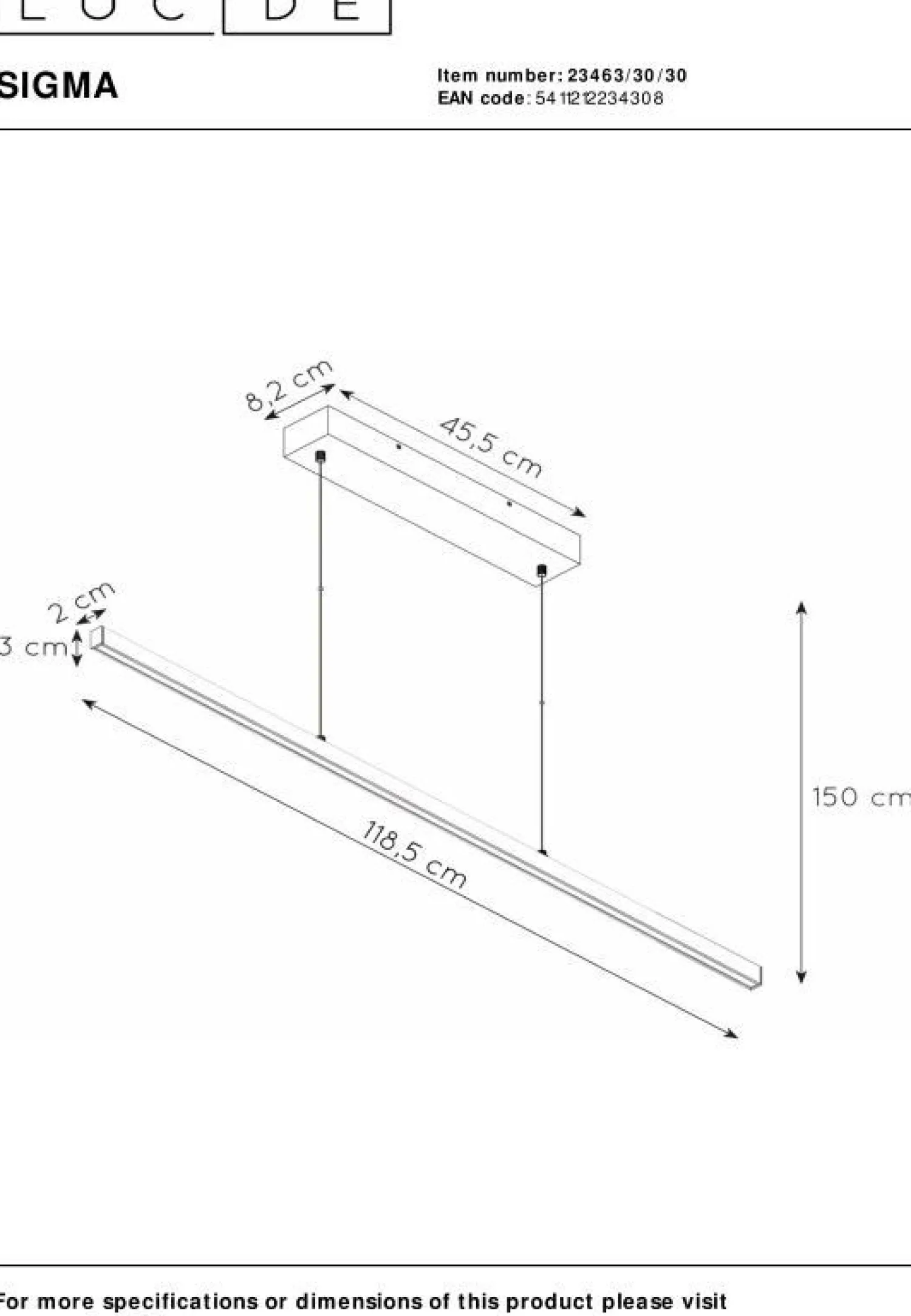 Moderne Hanglampen|Moderne Hanglampen-Lucide Sigma Hanglamp Zwart