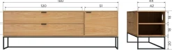 Tv-Meubels-WOOOD Silas Breed Tv-meubel Oak