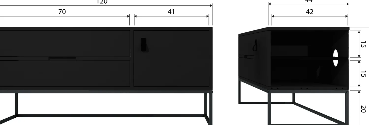 Tv-Meubels-WOOOD Silas Tv-meubel Blacknight