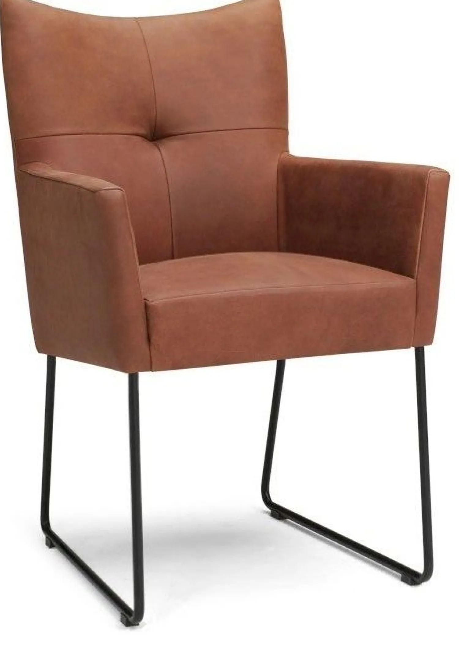 Eetkamerstoelen Met Wieltjes|Eetkamerstoelen Met Armleuning-Eijerkamp Collectie Silke Armstoel Cognac