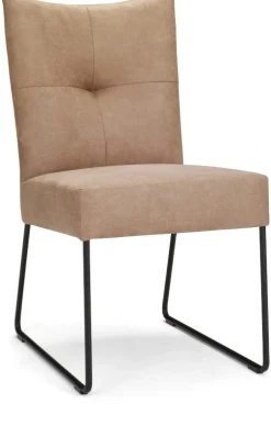 Eetkamerstoelen Met Wieltjes|Eetkamerstoelen Zonder Armleuning-Eijerkamp Collectie Silke Eetkamerstoel Cognac