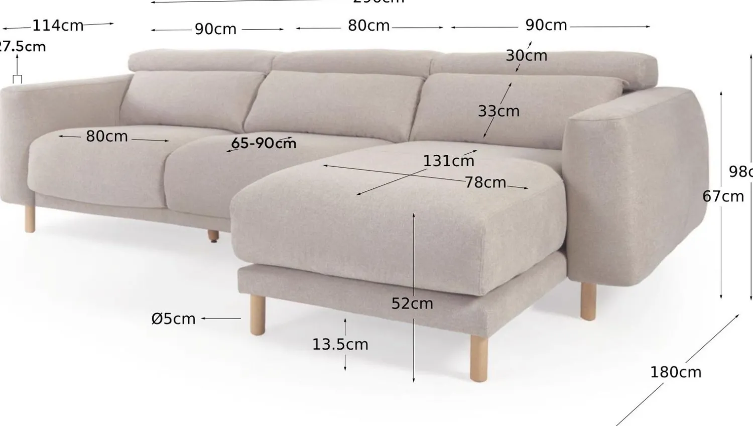 Zitbanken-Kave Home Singa 3-Zitsbank Beige