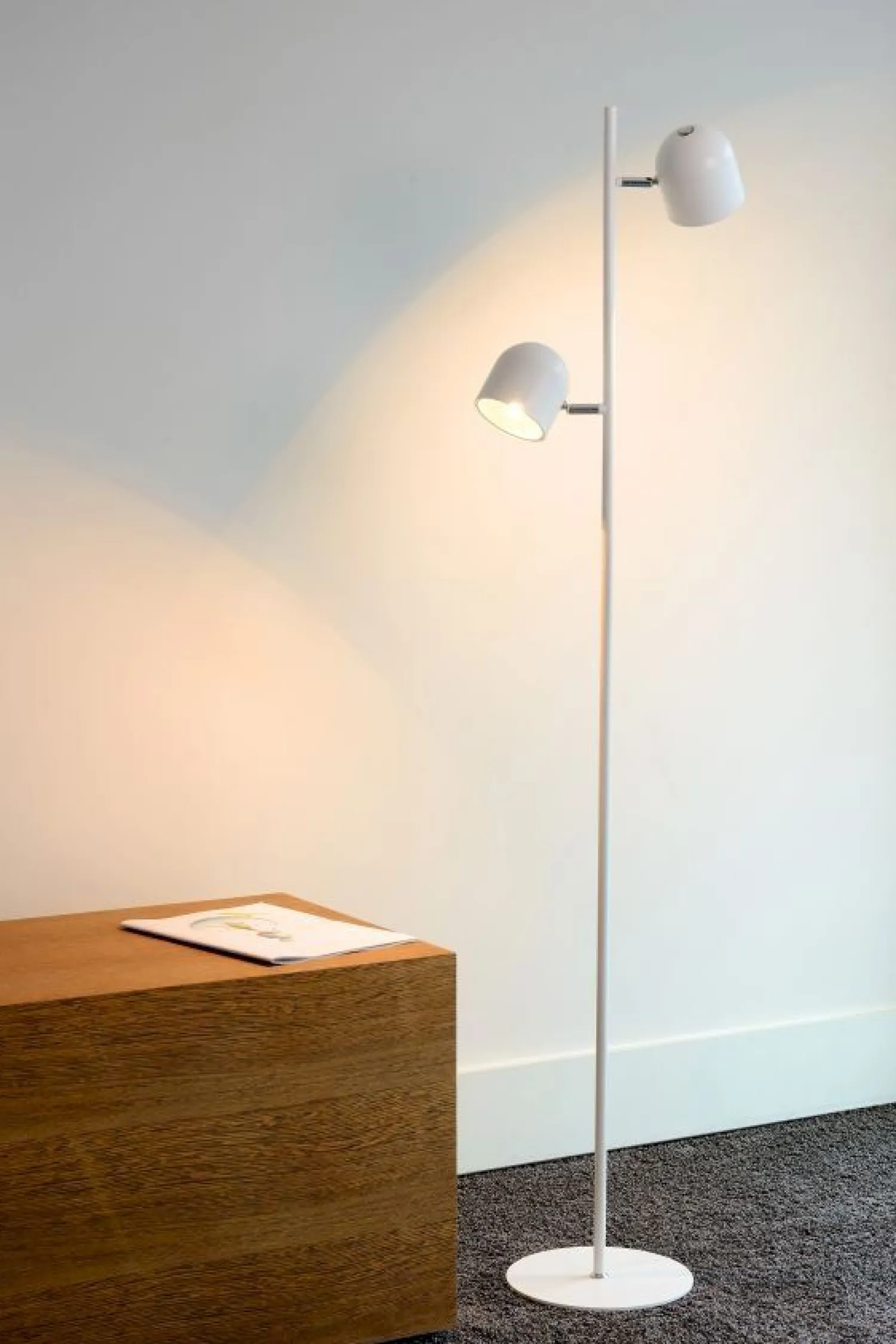 Vloerlampen|Vloerlampen-Lucide Skanska Vloerlamp Wit