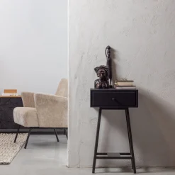 Houten Bijzettafels|Industriële Bijzettafels-WOOOD Skybox Bijzettafel Zwart