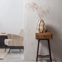Houten Bijzettafels|Industriële Bijzettafels-WOOOD Skybox Bijzettafel Naturel