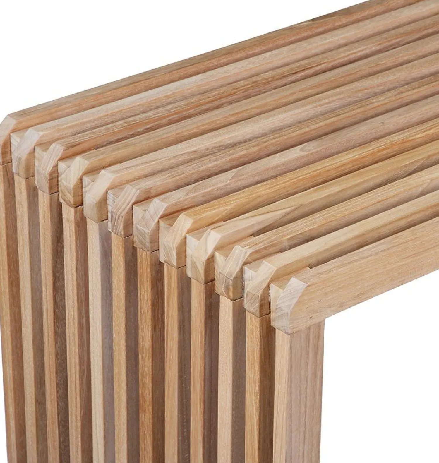 Zitbanken-HKLIVING Slatted L Bank Naturel
