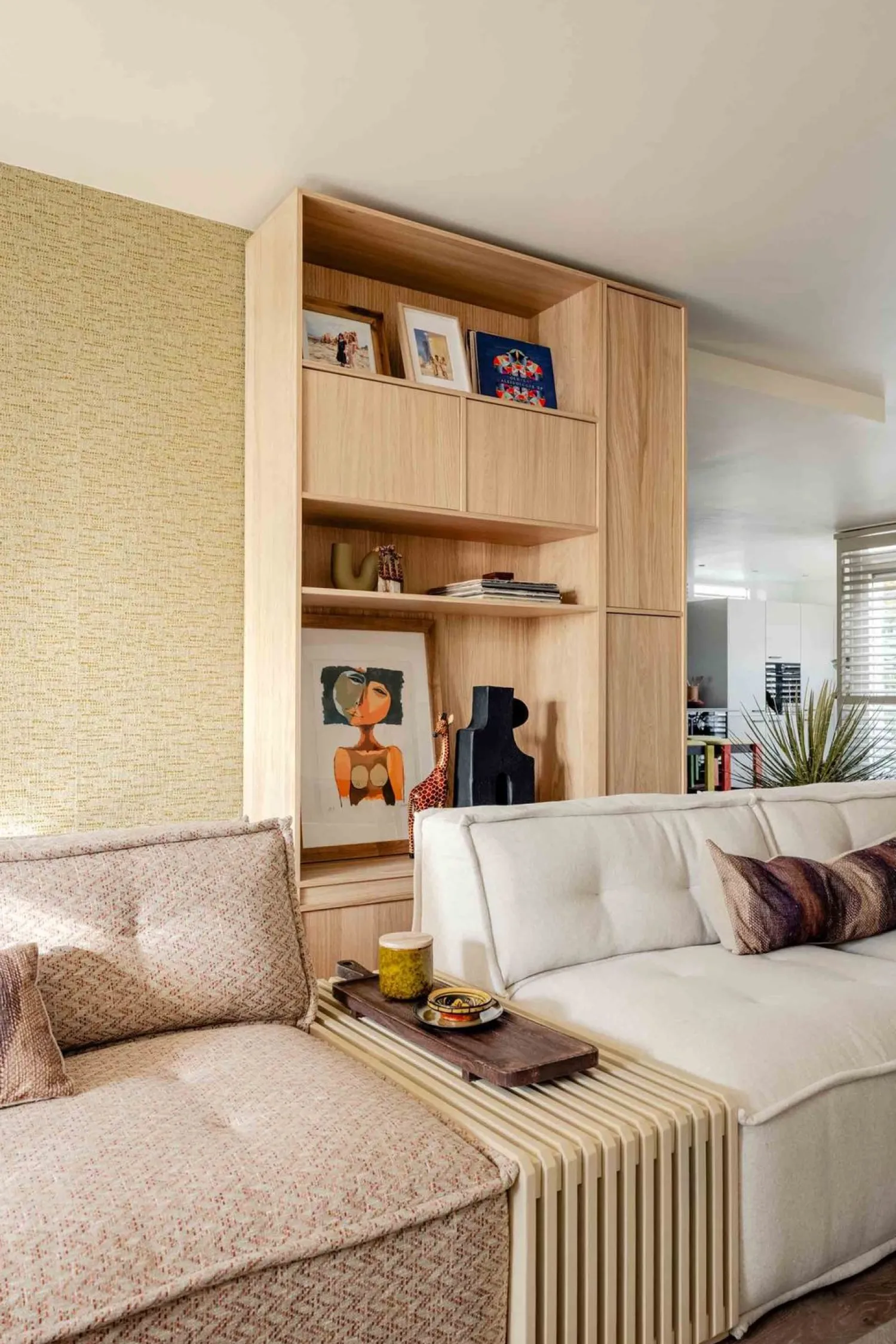 Zitbanken-HKLIVING Slatted L Bank Sand