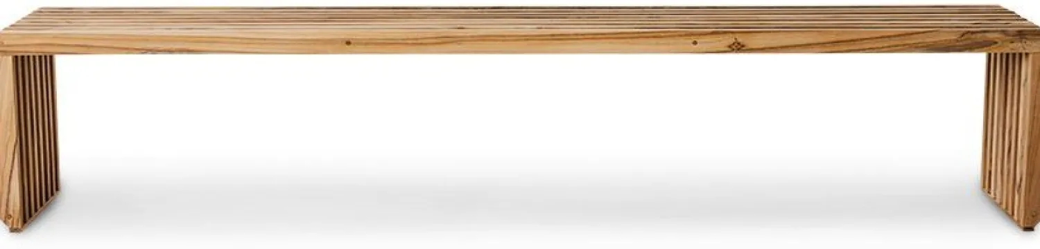 Zitbanken-HKLIVING Slatted XL Bank Natural teak