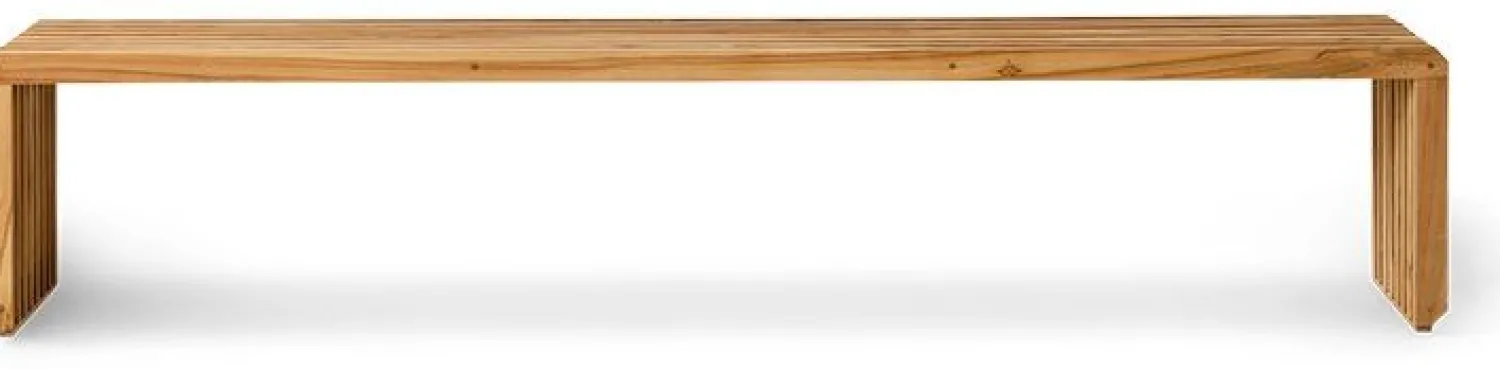 Zitbanken-HKLIVING Slatted XL Bank Natural teak