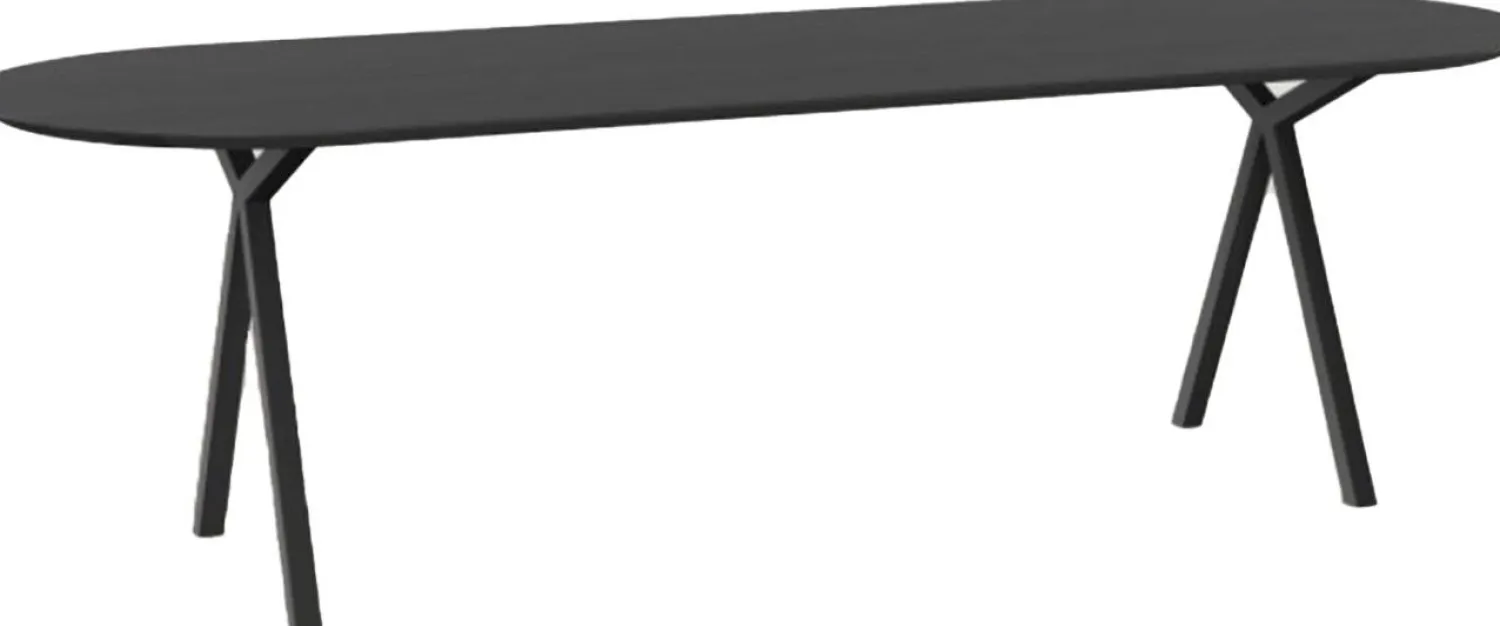 Houten Eettafels|Ovale Eettafels-Studio HENK Slim X-type Eettafel Zwart Beits