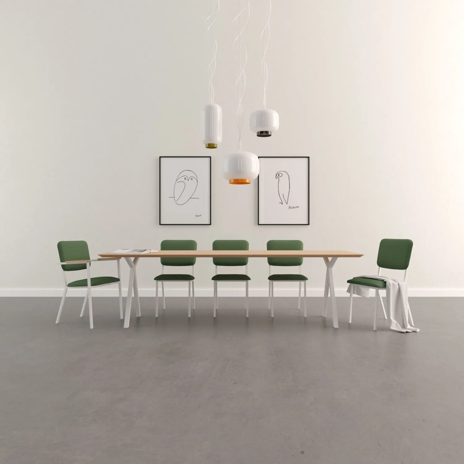 Houten Eettafels|Rechthoekige Eettafels-Studio HENK Slim X-type Eettafel Naturel