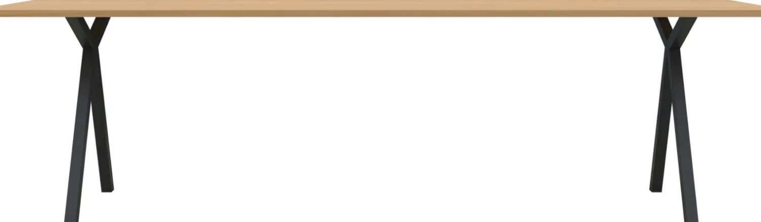 Houten Eettafels|Rechthoekige Eettafels-Studio HENK Slim X-type Eettafel Naturel