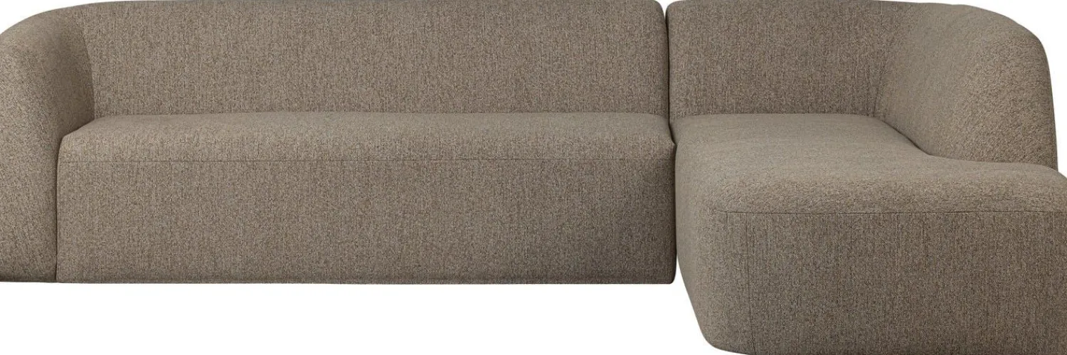 Hoekbanken-WOOOD Sloping Hoekbank Light Brown Melange