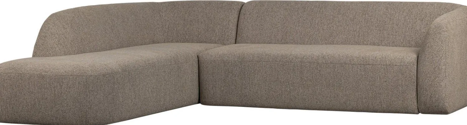 Hoekbanken-WOOOD Sloping Hoekbank Light Brown Melange