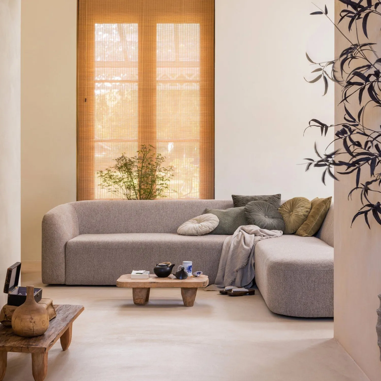 Hoekbanken-WOOOD Sloping Hoekbank Natural Melange