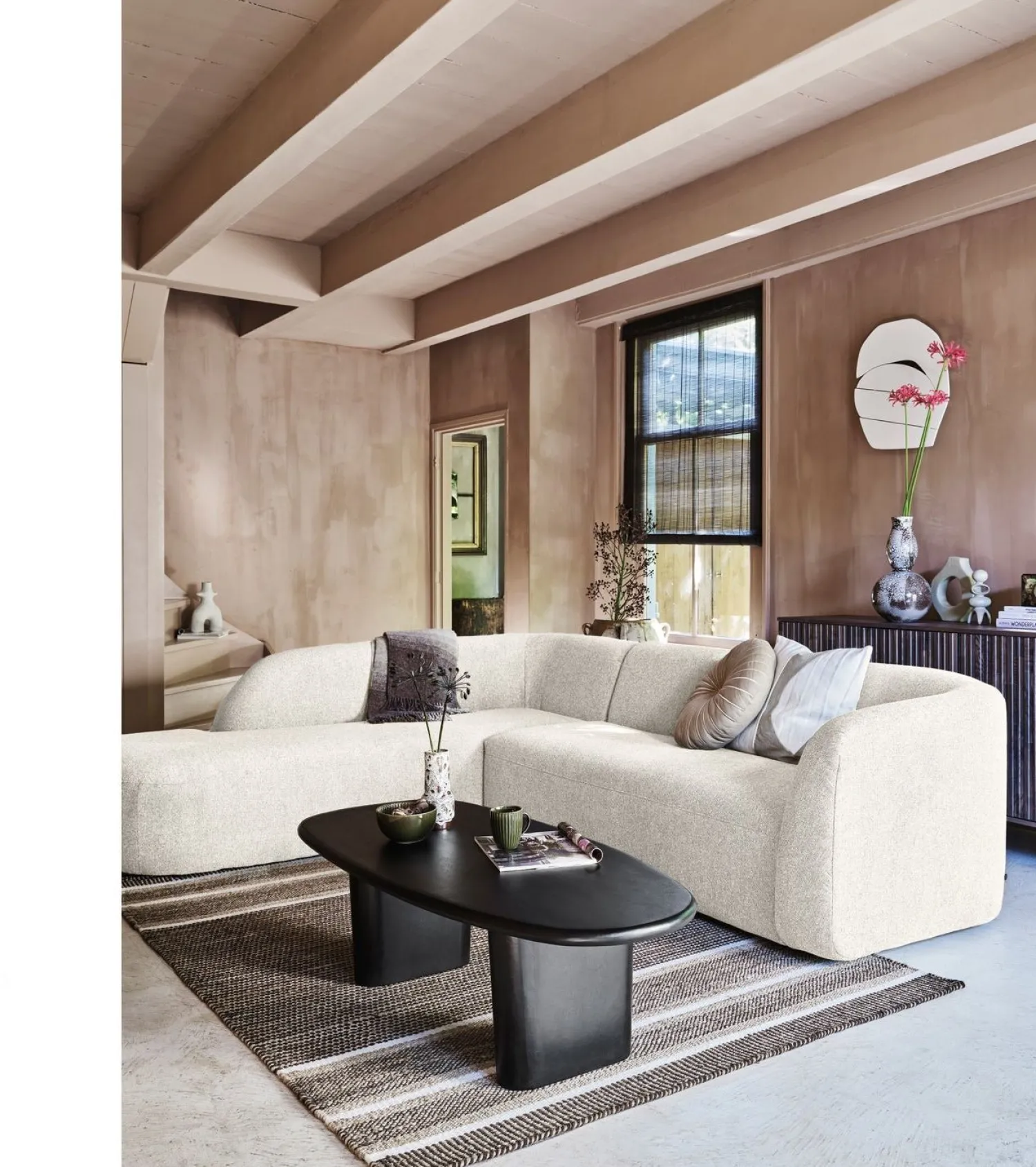Hoekbanken-WOOOD Sloping Hoekbank Pearl Melange