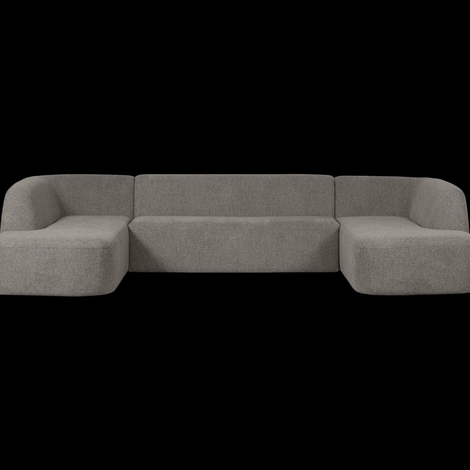 U-Banken-WOOOD Sloping U-bank Grey Melange