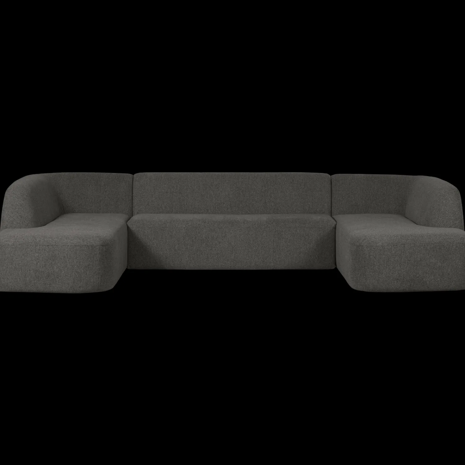 U-Banken-WOOOD Sloping U-bank Black Melange