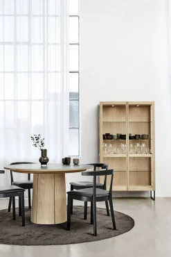 Houten Eettafels|Uitschuifbare Eettafels-Skovby SM33 Uitschuiftafel Zwart