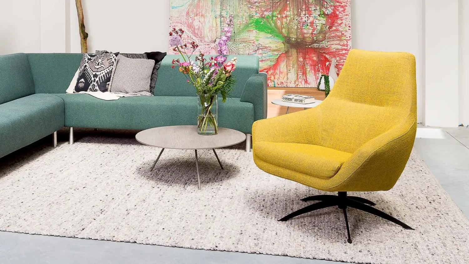 Draaifauteuils-Movani Smile Fauteuil Geel