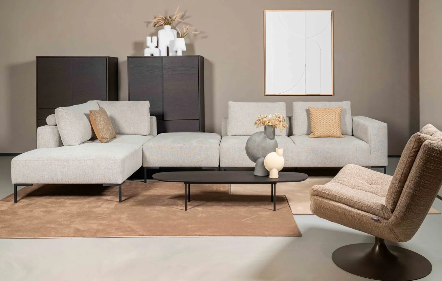 Hoekbanken-Eijerkamp Collectie Smooth Hoekbank Naturel