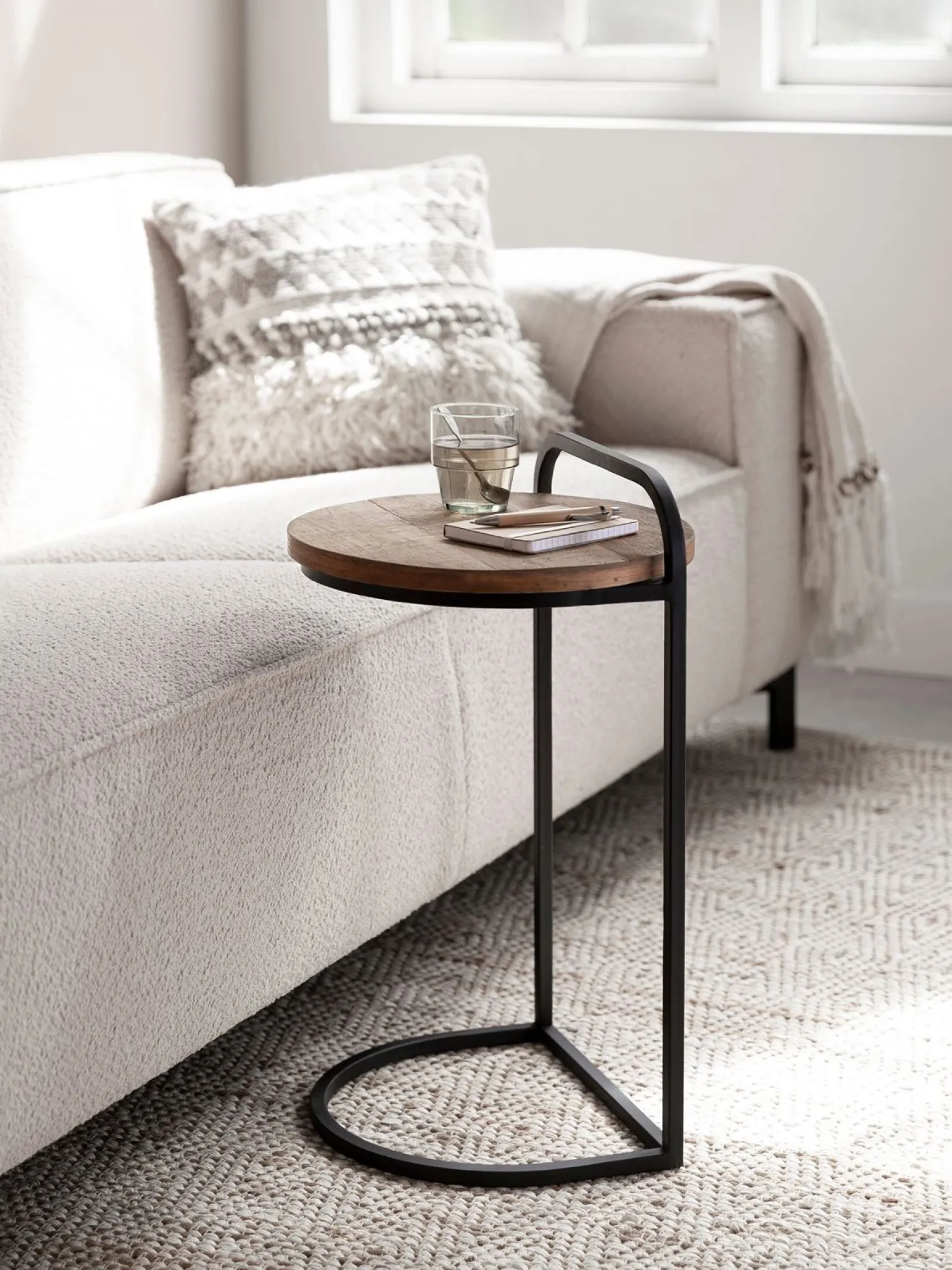 Industriële Bijzettafels|Ronde Bijzettafels-DTP Home Soho Laptoptafel Bruin, Zwart