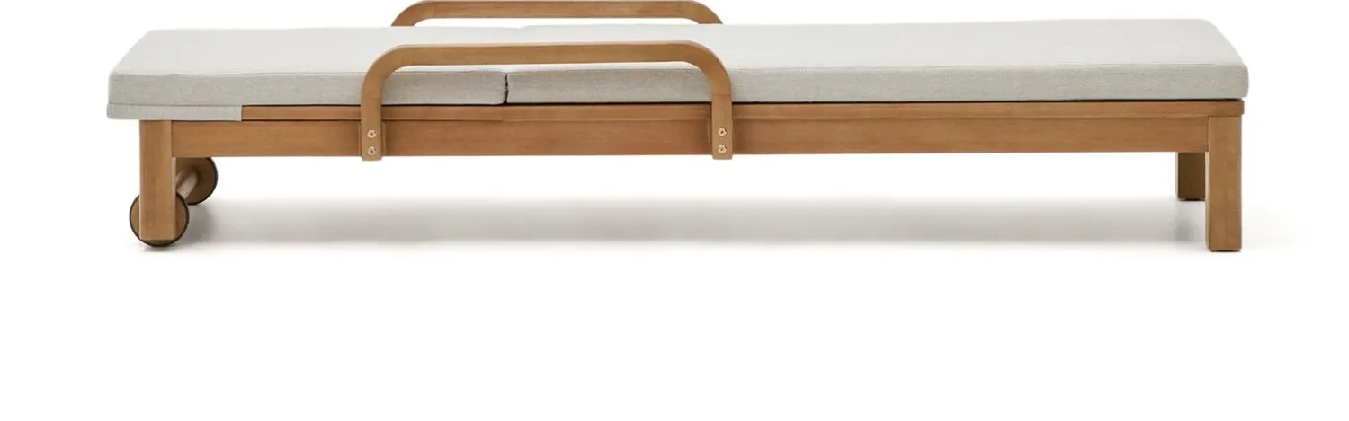 Tuinstoelen-Kave Home Sonsaura Outdoor Ligstoel Naturel, Grijs
