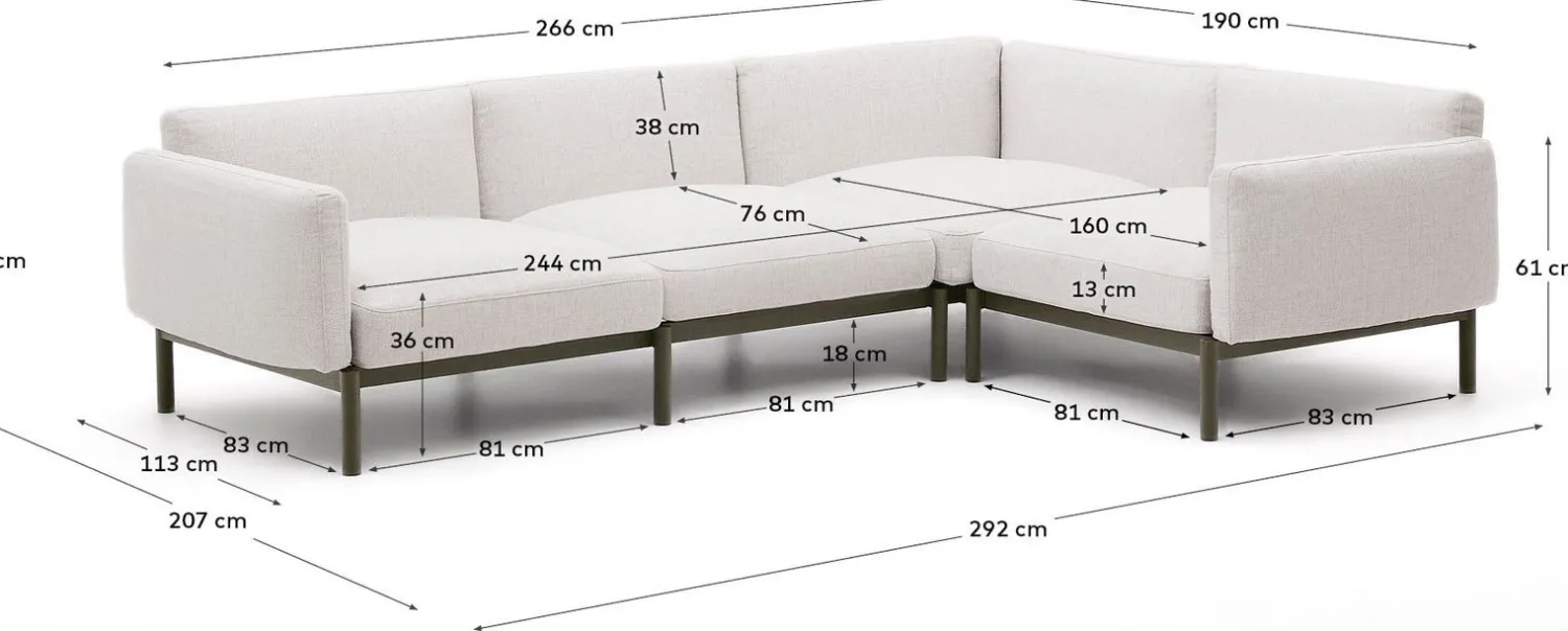 Loungesets-Kave Home Sorells Loungeset Beige, Groen