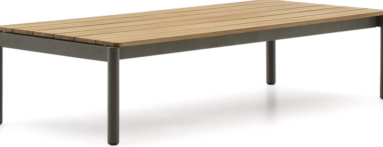 Tuintafels|Houten Salontafels-Kave Home Sorells Outdoor Houten Salontafel Naturel