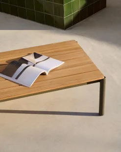 Tuintafels|Houten Salontafels-Kave Home Sorells Outdoor Houten Salontafel Naturel