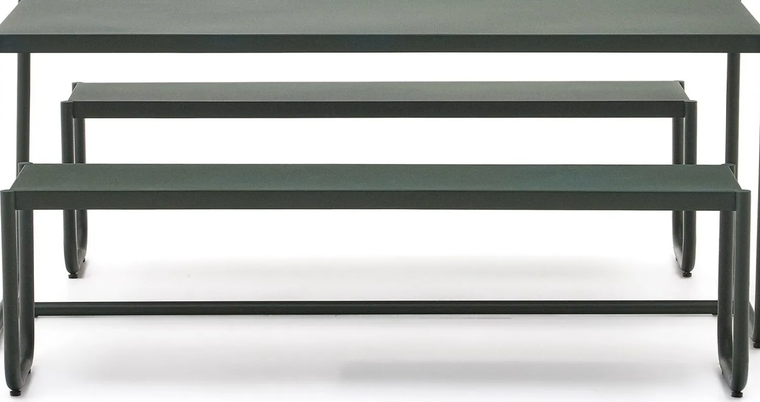 Tuintafels-Kave Home Sotil Outdoor Tuintafel + Bankje Groen