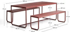 Tuintafels-Kave Home Sotil Picknickset Rood