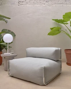 Tuinstoelen-Kave Home Square Outdoor Lounge Fauteuil Grijs