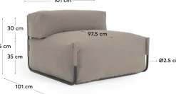 Tuinstoelen-Kave Home Square Outdoor Lounge Fauteuil Groen