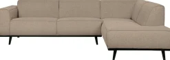Hoekbanken-WOOOD Statement Bouclé Rechts Hoekbank Beige
