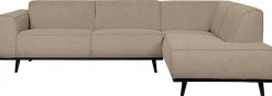 Hoekbanken-WOOOD Statement Bouclé Rechts Hoekbank Beige