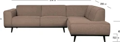 Hoekbanken-WOOOD Statement Bouclé Rechts Hoekbank Beige
