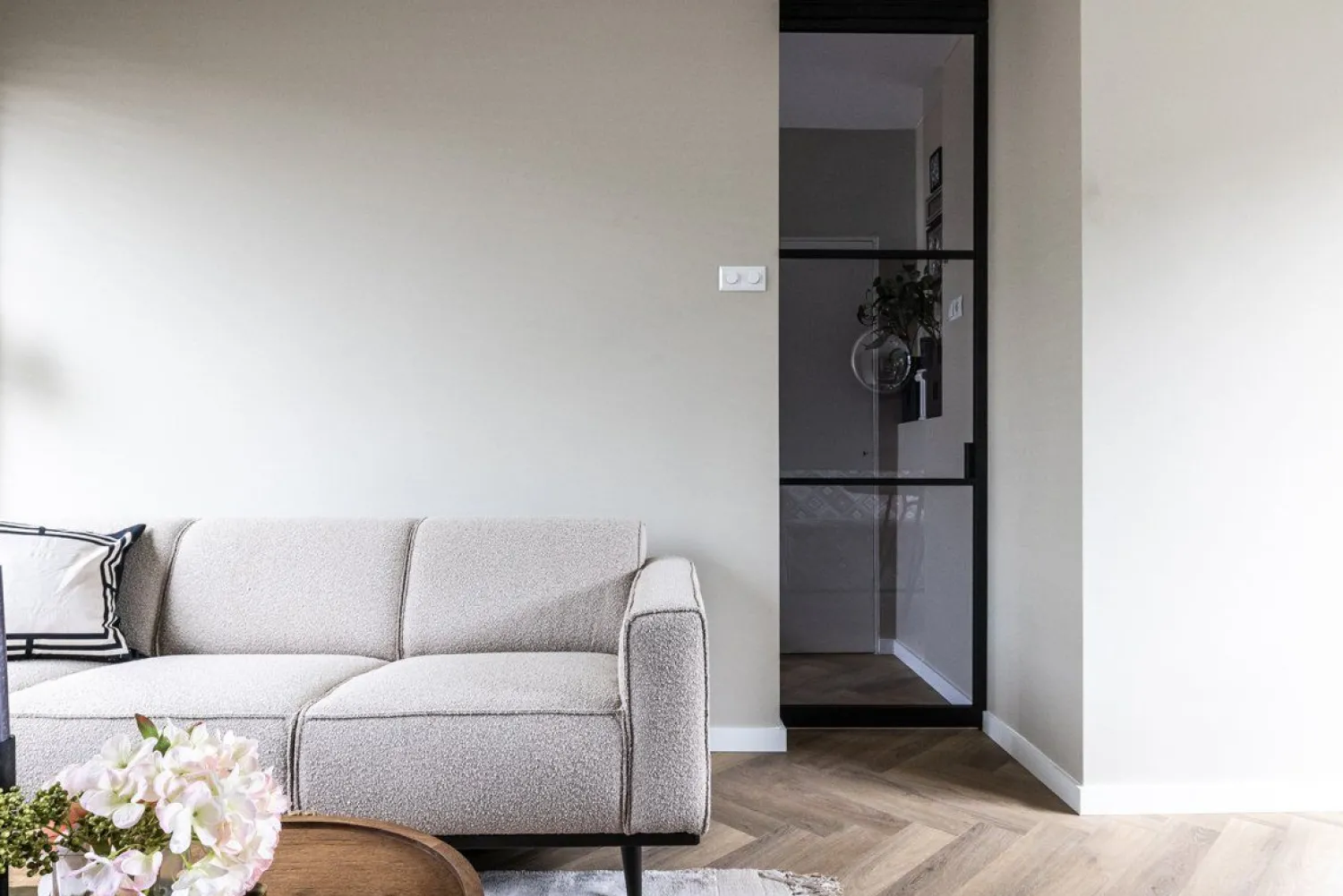 Zitbanken-WOOOD Statement Bouclé 3-Zitsbank Beige