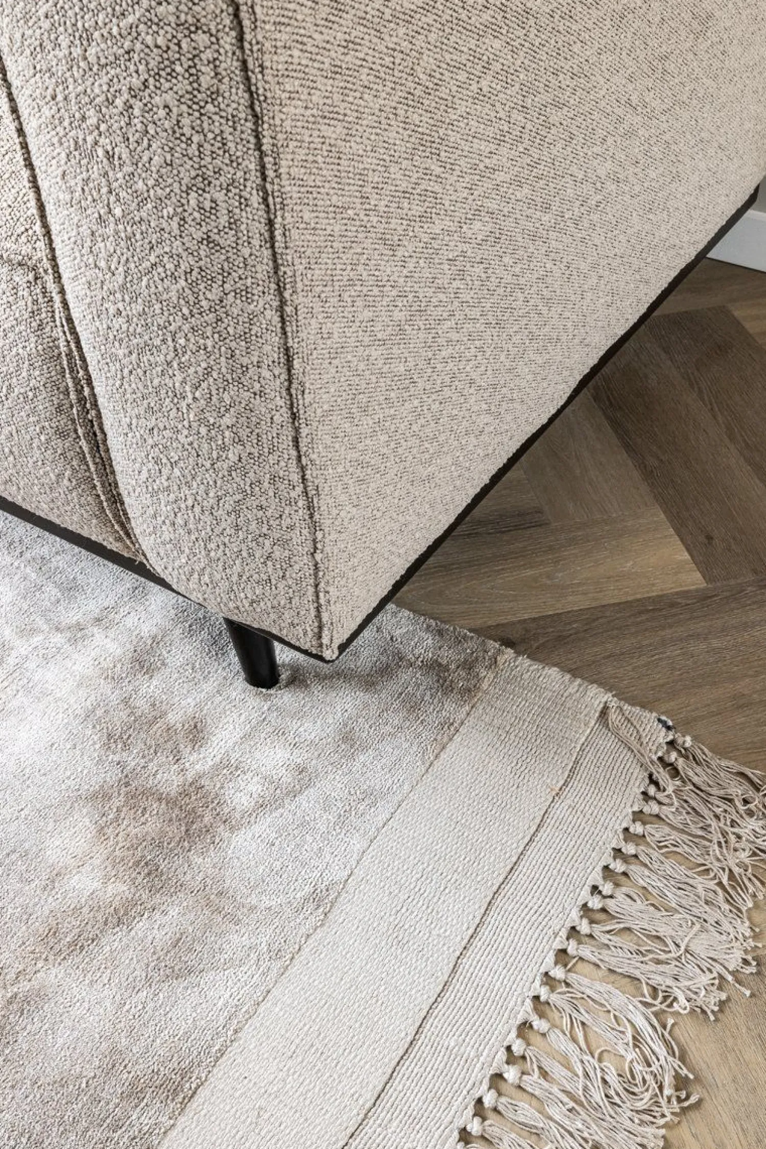 Zitbanken-WOOOD Statement Bouclé 3-Zitsbank Beige