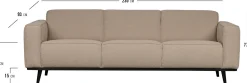 Zitbanken-WOOOD Statement Bouclé 3-Zitsbank Beige