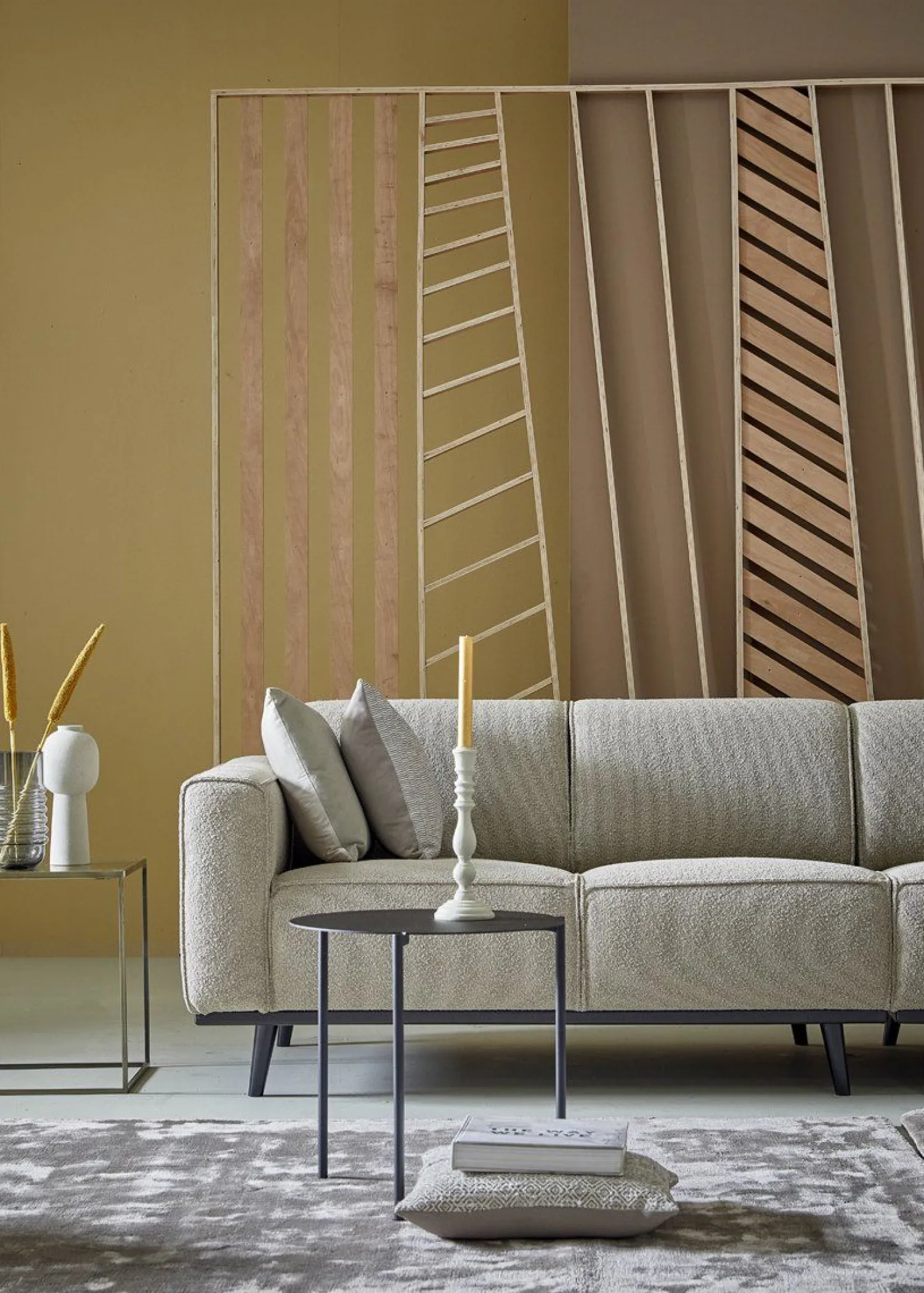 Zitbanken-WOOOD Statement Bouclé 4-Zitsbank Beige