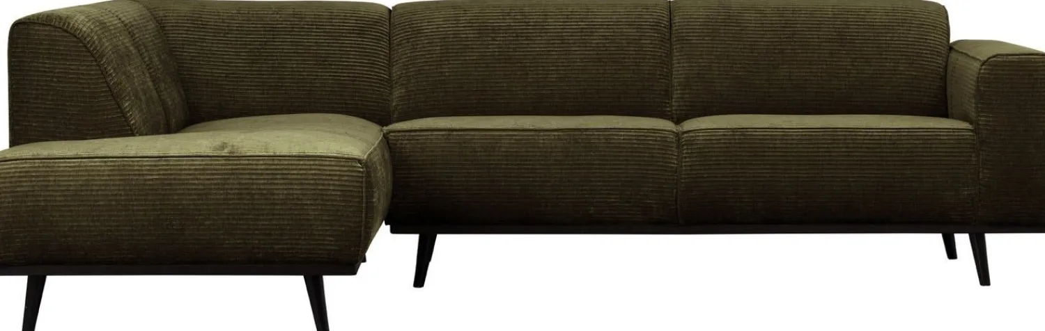 Hoekbanken-WOOOD Statement Links Rib Hoekbank Warm Green