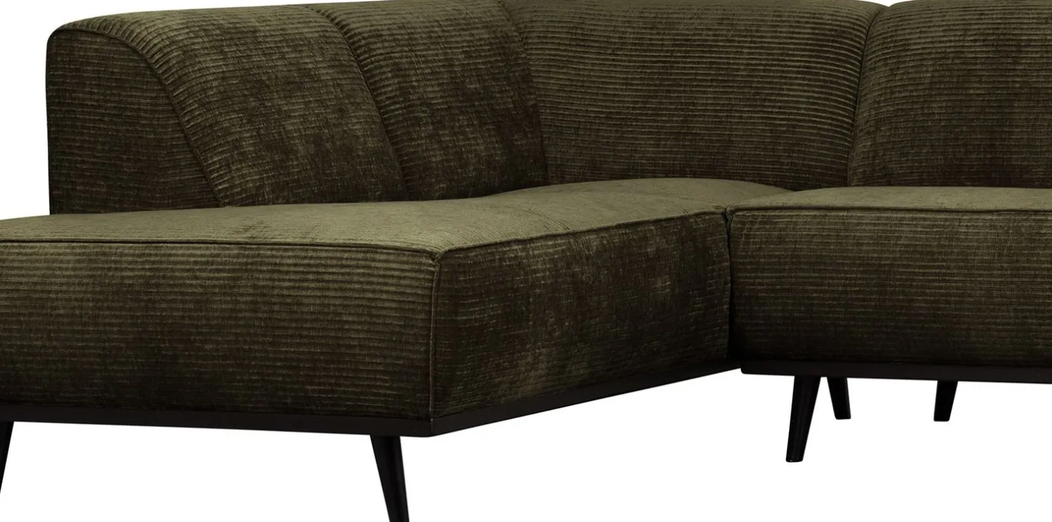 Hoekbanken-WOOOD Statement Links Rib Hoekbank Warm Green