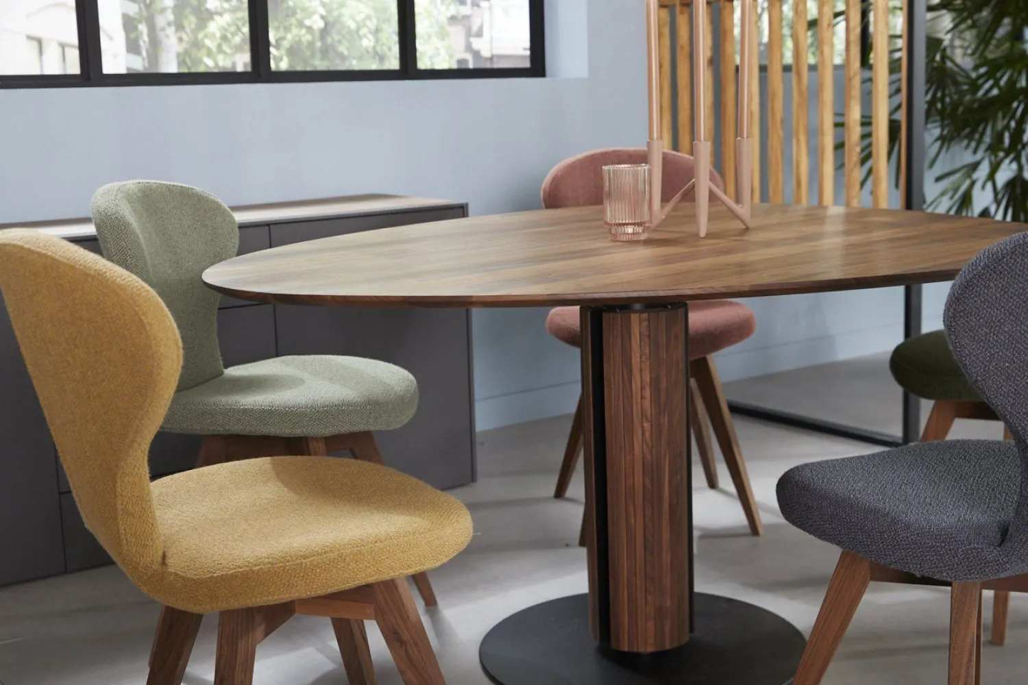 Houten Eettafels|Organische Eettafels-Bree's New World Steely Eettafel Naturel
