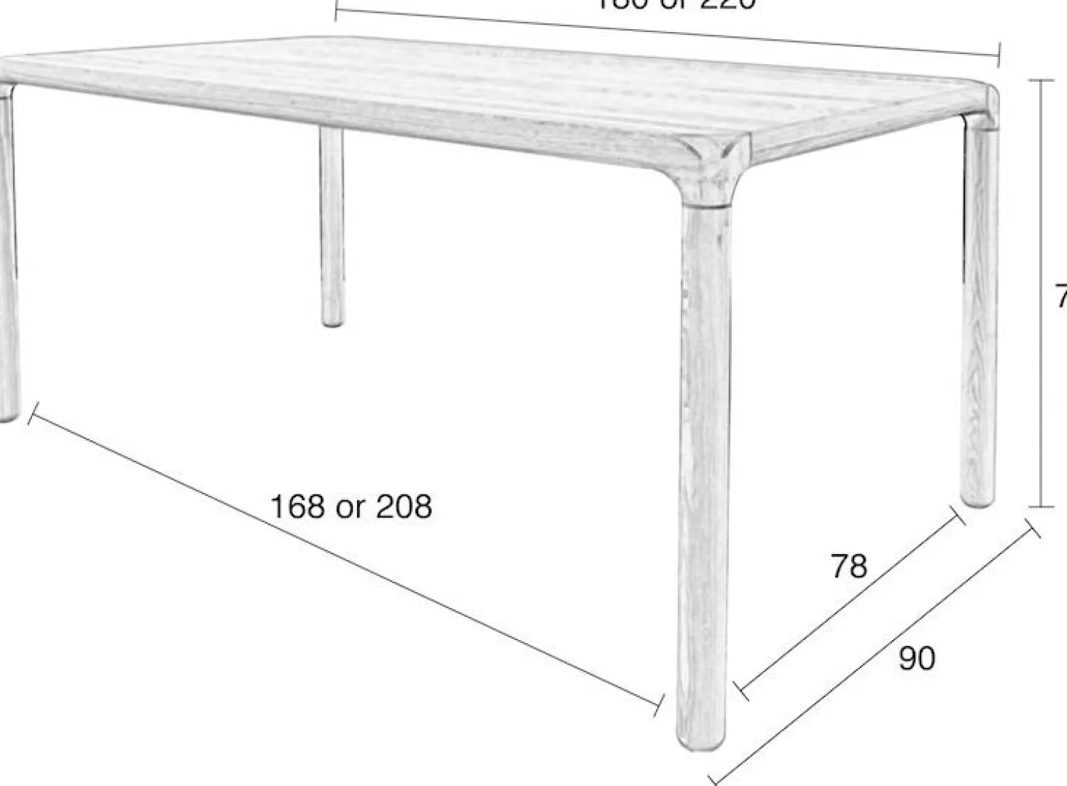 Rechthoekige Eettafels-Zuiver Storm Eettafel Black