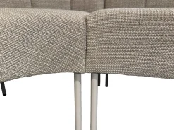 Hoek Eetkamerbanken|Stoffen Eetkamerbanken-Eijerkamp Collectie Striped Eetkamerbank Ecru