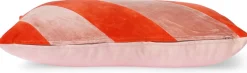 Sierkussens & Plaids-HKLIVING Striped Velvet Koraal Sierkussen Rood, Roze